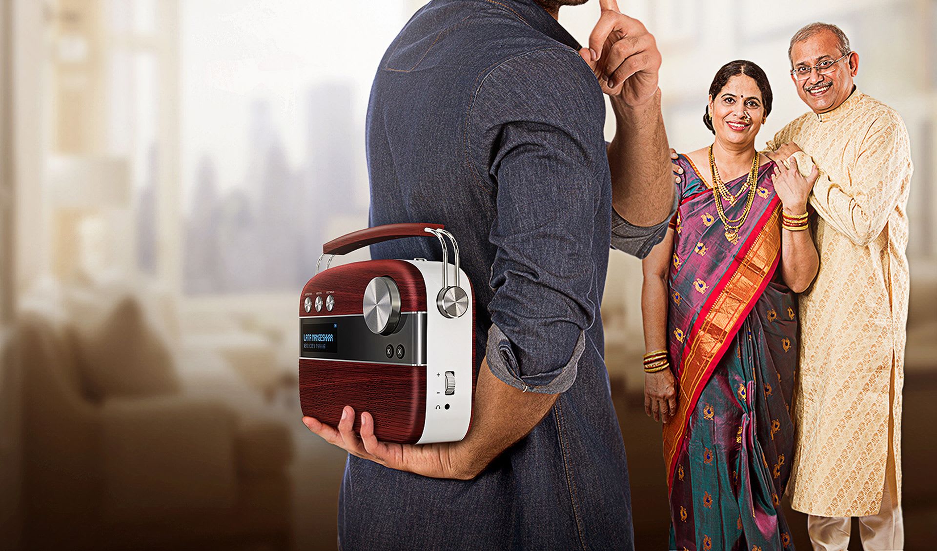 son gifting saregama marathi carvaan to parents